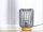 Moderne Tischleuchte Jade aus Holz  und  Metall grau Fassung E27 Tisch-Deko-Lamp