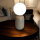 Moderne Tischleuchte Rena grau Glaskugel weiß Nachttisch-Deko-Lampe