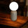 Moderne Tischleuchte Rena grau Glaskugel weiß Nachttisch-Deko-Lampe