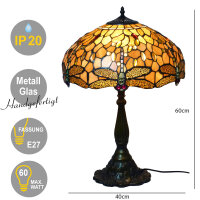 Echtglas Tiffany-Stil Tischleuchte Charlotte Lampe...