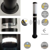 LED Sockelleuchte LISA Schwarz mit Sensor