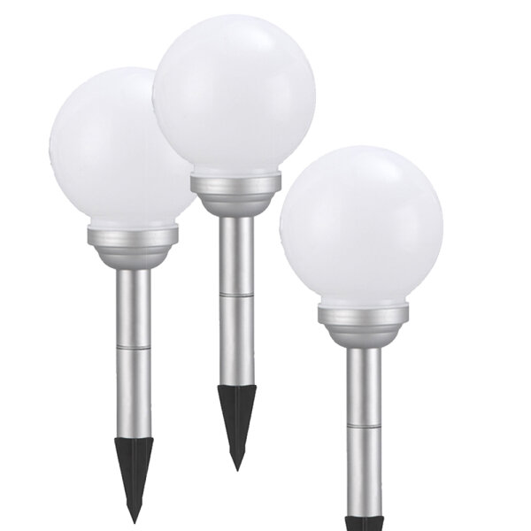 3 x LED Solarleuchte Kugelleuchte-Lampe Ola mit Erdspieß Licht-Leuchtkugel  3 x 15cm
