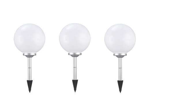 3 x LED Solarleuchte Kugelleuchte-Lampe Ola mit Erdspieß Licht-Leuchtkugel  3 x 20 cm