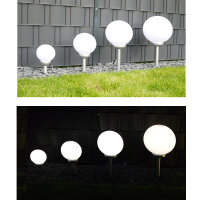3 x LED Solarleuchte Kugelleuchte-Lampe Ola mit Erdspieß Licht-Leuchtkugel  3 x 20 cm