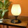 Glas-Tisch-Leuchte MIKO Nachttisch-Fensterbank-Deko-Lampe Nickel Opalglas weiß  20cm- Modell Kelchform
