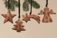 4 x Metall Anhänger Weihnachten Stern Baum Engel...