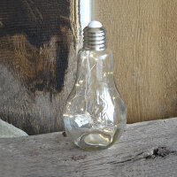 Dekoleuchte Tisch-Lampe Glühbirne mit Lichterkette 20 LED batteriebetrieben