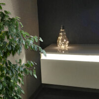 Dekoleuchte Tisch-Lampe Glühbirne mit Lichterkette 20 LED batteriebetrieben