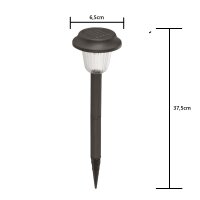 5 x Solarleuchten Carsten im Set Kuststoff Erdspieß LED weiß Solar Gartenlampe