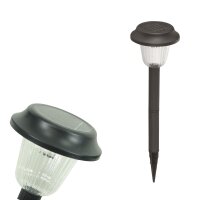 5 x Solarleuchten Carsten im Set Kuststoff Erdspieß LED weiß Solar Gartenlampe