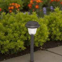 5 x Solarleuchten Carsten im Set Kuststoff Erdspieß LED weiß Solar Gartenlampe
