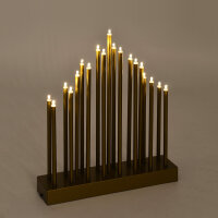 LED Stimmungsleuchte 19 flammig batteriebetrieben Dekoleuchte Fensterbeleuchtung Pyramide Gold