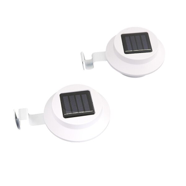 LED Solar-Dachrinnenleuchte Set Zaunbeleuchtung Solarlampe-Haus-Terassen-Balkon 2er Set