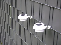 LED Solar-Dachrinnenleuchte Set Zaunbeleuchtung Solarlampe-Haus-Terassen-Balkon 2er Set