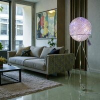 Stehleuchte Alina Kugel D50cm Alu-Drahtgeflecht Halogen + LED Dekorative Lampe