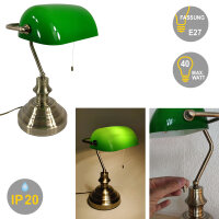 Tischleuchte Bankerslamp mit Zugschalter E27...
