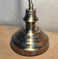 Tischleuchte Bankerslamp mit Zugschalter E27 Schreibtischleuchte (Höhe 37,5cm) altmessing-grün