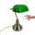 Tischleuchte Bankerslamp mit Zugschalter altmessing-grün