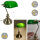 Tischleuchte Bankerslamp mit Zugschalter E27 Schreibtischleuchte (Höhe 37,5cm) altmessing-grün