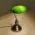 Tischleuchte Bankerslamp mit Zugschalter E27 Schreibtischleuchte (Höhe 37,5cm) altmessing-grün