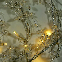 LED Pailetten Girlande 20 flg. Lichterkette Batteriebetrieben Dekolicht Tischdek Warmweiß