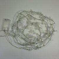 LED Pailetten Girlande 20 flg. Lichterkette Batteriebetrieben Dekolicht Tischdek Warmweiß