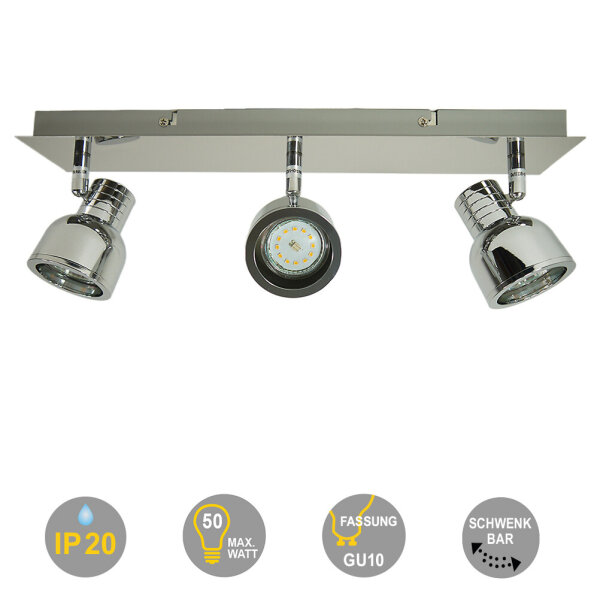 Decken-Wandstrahler Spotlampe Tessa Balken 3-flammig Deckenleuchte Spot Strahler