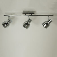 Decken-Wandstrahler Spotlampe Tessa Deckenleuchte Spot Strahler Metall chrom  Stab - 3flammig