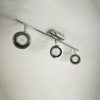 Decken-Wandstrahler Spotlampe Tessa Deckenleuchte Spot Strahler Metall chrom  Stab - 3flammig