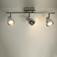 Decken-Wandstrahler Spotlampe Tessa Deckenleuchte Spot Strahler Metall chrom  Stab - 3flammig