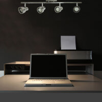 Decken-Wandstrahler Spotlampe Tessa Deckenleuchte Spot Strahler Metall chrom  Stab - 4flammig