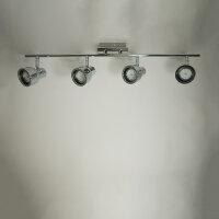 Decken-Wandstrahler Spotlampe Tessa Deckenleuchte Spot Strahler Metall chrom  Stab - 4flammig
