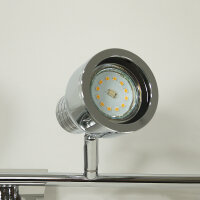 Decken-Wandstrahler Spotlampe Tessa Deckenleuchte Spot Strahler Metall chrom  Stab - 4flammig