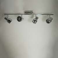 Decken-Wandstrahler Spotlampe Tessa Deckenleuchte Spot Strahler Metall chrom  Stab - 4flammig