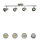 Decken-Wandstrahler Spotlampe Tessa Deckenleuchte Spot Strahler Metall chrom  Stab - 4flammig