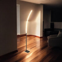 LED Stehleuchte Elina Fluter Bogenleuche Nickel Standleuchte LED 12W 960lm 3000K