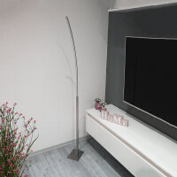 LED Stehleuchte Elina Fluter Bogenleuche Nickel Standleuchte LED 12W 960lm 3000K