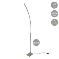 LED Stehleuchte Elina Fluter Bogenleuche Nickel Standleuchte LED 12W 960lm 3000K