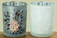 2 x Windlichter Dahlina Glas Teelichthalter Kerzenhalter...