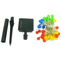 Solarlichterkette Kugeln bunt 50 LED weiß Solar...