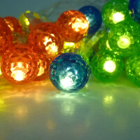 Solarlichterkette Kugeln bunt 50 LED weiß Solar Leuchte Dekoration Geschenk