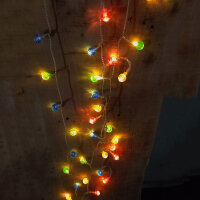 Solarlichterkette Kugeln bunt 50 LED weiß Solar Leuchte Dekoration Geschenk