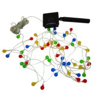 Solarlichterkette Kugeln bunt 50 LED weiß Solar Leuchte Dekoration Geschenk