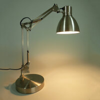 Tiischleuchte LUCAS Schreibtischlampe nickel Arbeitsleuchte Fassung E27 Lampe