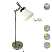 Moderne Tischleuchte Kathy  Drehgelenk Lampe Nickel Glas...