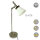 Moderne Tischleuchte Kathy  Drehgelenk Lampe Nickel Glas weiß Fassung G9