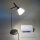 Moderne Tischleuchte Kathy  Drehgelenk Lampe Nickel Glas weiß Fassung G9