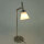 Moderne Tischleuchte Kathy  Drehgelenk Lampe Nickel Glas weiß Fassung G9