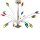 Pendelleuchte Flamme 15 flammig Deckenleuchte Lampe Halogenlampe chrom-bunt
