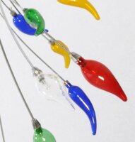 Deckenleuchte Flamme 16 flammig Halogenlampe chrom Glas bunt